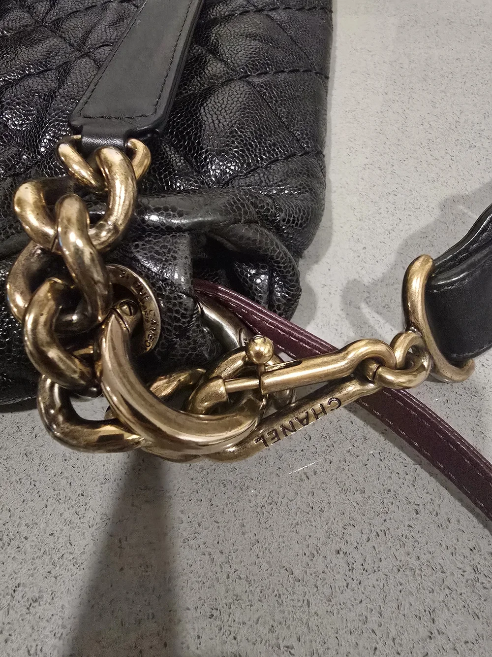 CHANEL Black Quilted Shoulder Bag with Gold Turn-Lock, Long Cross Body Strap